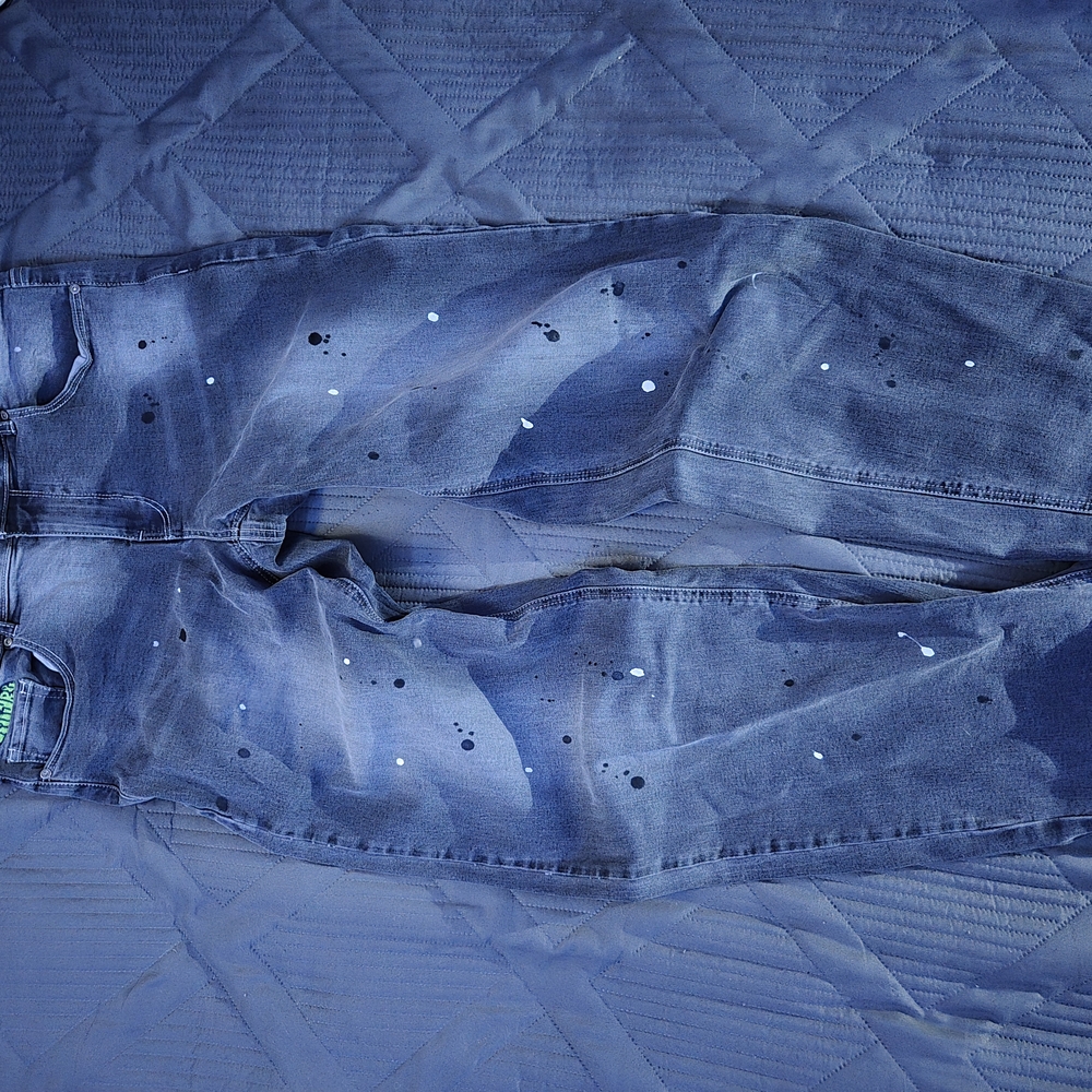 Dark Grey Paint Splattered Empyrw Jeans